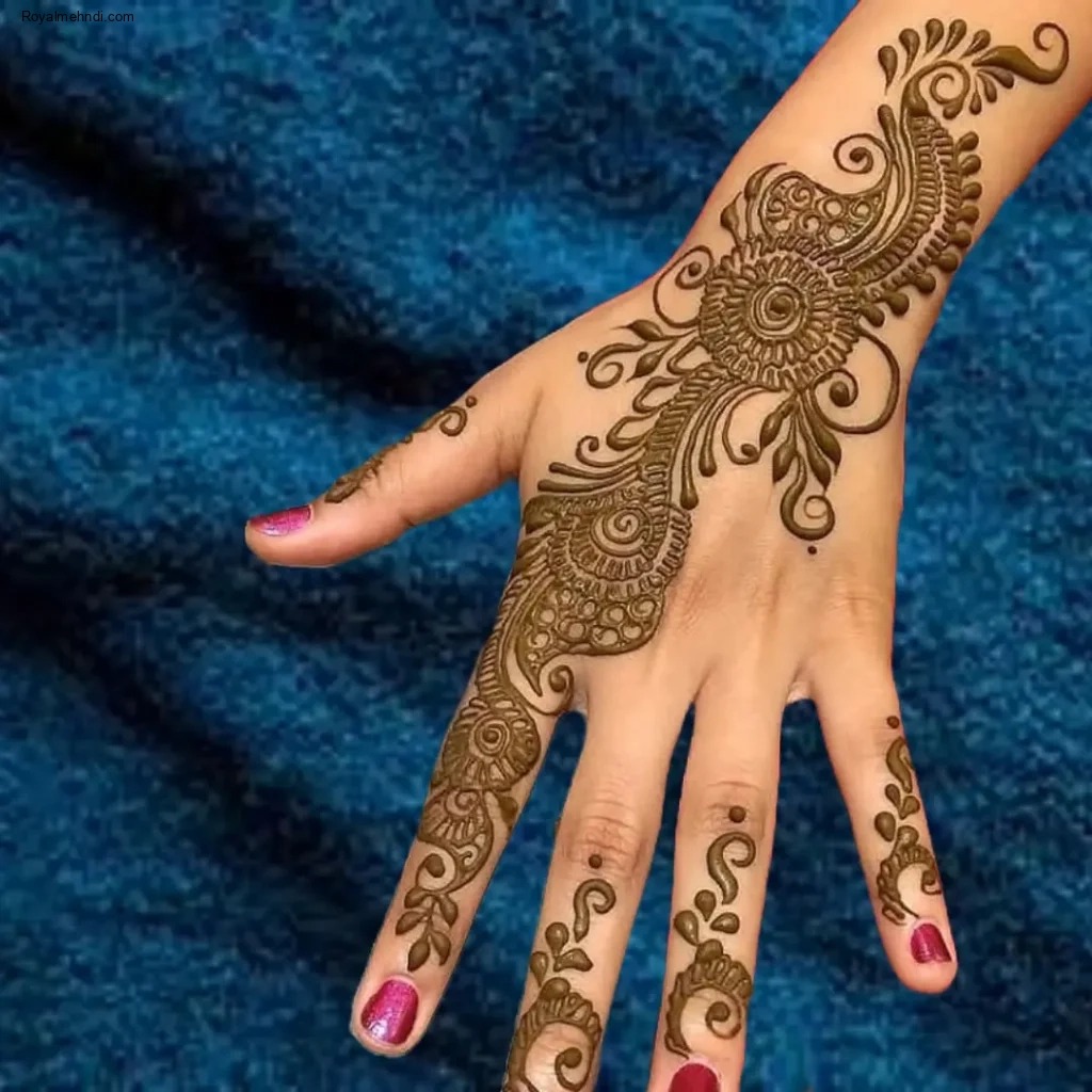 mehndi design back hand simple