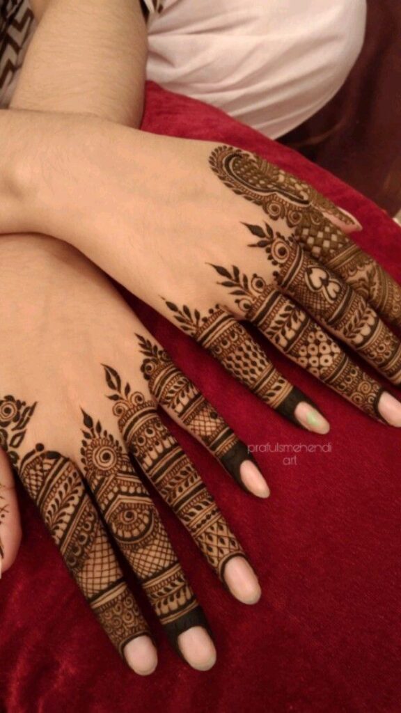 easy simple finger mehndi design