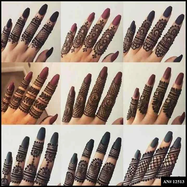 easy simple finger mehndi design