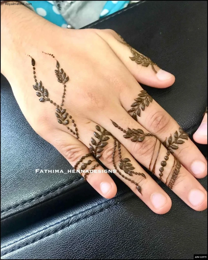 easy simple finger mehndi design