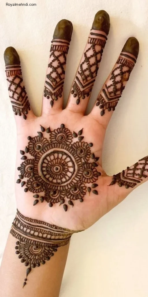 easy simple finger mehndi design