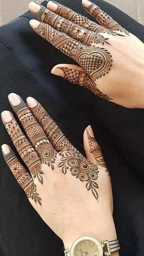 easy simple finger mehndi design