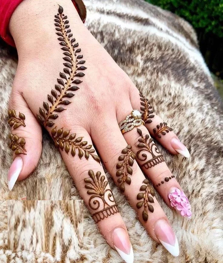 easy simple finger mehndi design